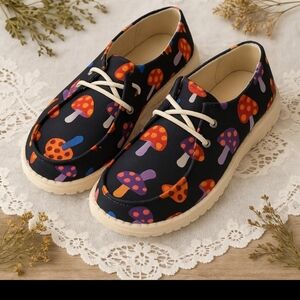 Colorful Mushroom Print Shoes